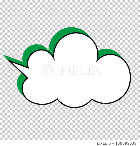 簡單的雲朵形對話框插圖素材（白色背景） 139095639