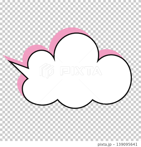 簡單的雲朵形對話框插圖素材(白色背景) 簡單的雲朵形對話框插圖素材(白色背景) 139095641