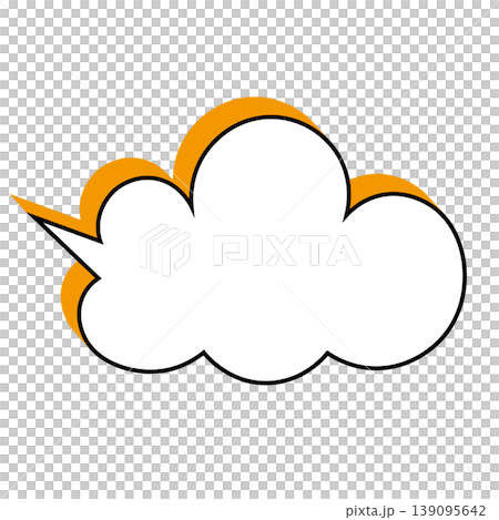 簡單的雲朵形對話框插圖素材（白色背景） 139095642