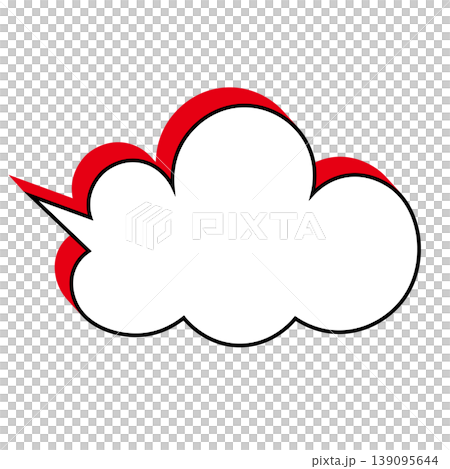 簡單的雲朵形對話框插圖素材(白色背景) 簡單的雲朵形對話框插圖素材(白色背景) 139095644