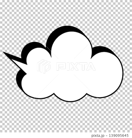 簡單的雲朵形對話框插圖素材（白色背景） 139095645