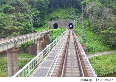 青い森鉄道青い森鉄道線　諏訪ノ平駅から目時駅までの車窓風景(2023年) 139096087