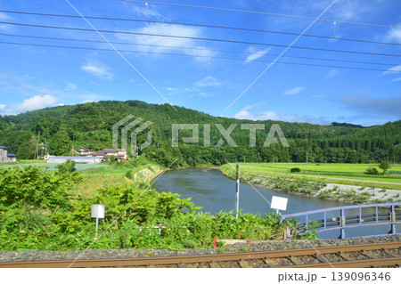 IGRいわて銀河鉄道いわて銀河鉄道線　岩手川口駅から渋民駅までの車窓風景(2023年) 139096346