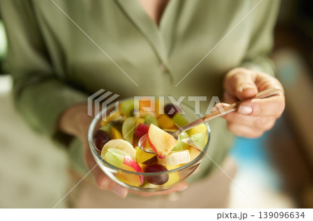 Nutritious Fruit Snack with Sliced Peach and Kiwi 139096634