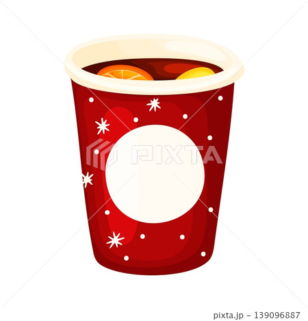 Cartoon Mulled Wine Cup with Orange Slice Vector Cartoon Mulled Wine Cup with Orange Slice Vector 139096887