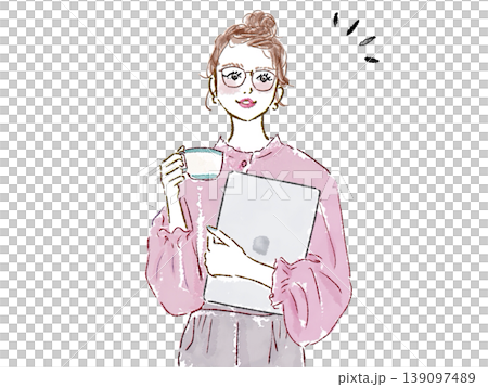 有筆記型電腦的女人 有筆記型電腦的女人 139097489