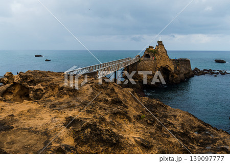 Biarritz Rocher de la Vierge with a bridge over the sea Biarritz Rocher de la Vierge with a bridge over the sea 139097777