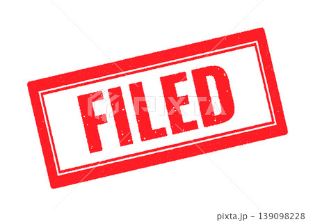 Filed red rubber STAMP on a white transparent background 139098228