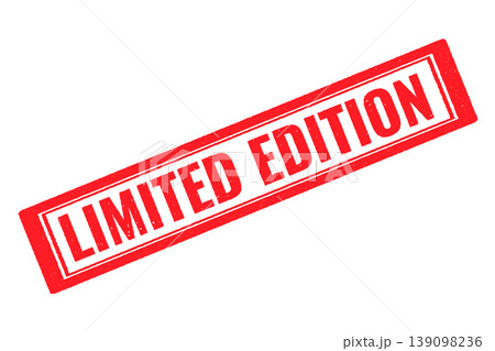 Limited edition red rubber STAMP on a white transparent background 139098236
