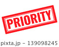 priority red rubber stamp on a white transparent background 139098245