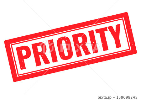 priority red rubber stamp on a white transparent background 139098245