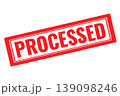 Processed red rubber stamp on a white transparent background 139098246