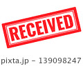 Received red rubber stamp on a white transparent background 139098247