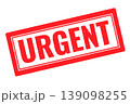 urgent red rubber stamp on a white transparent background 139098255