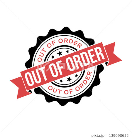 Out of Order Letter Rubber Stamp Template Design 139098633