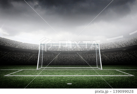 Soccer stadium and goalpost Soccer stadium and goalpost 139099028