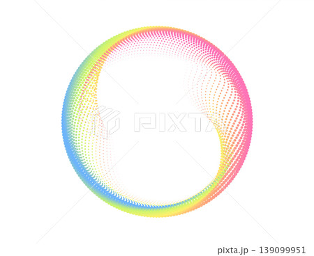 Neon spiral pattern with dynamic dots and abstract lines creating a vibrant geometric background perfect for modern tech designs and digital art projects 139099951