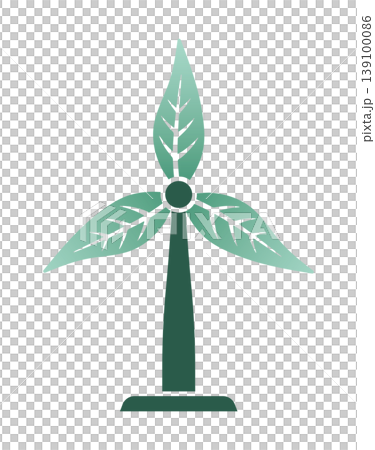 Eco wind turbine with leaf blades, without background. Eco wind turbine with leaf blades, without background. 139100086