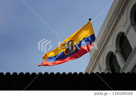 Ecuadorian flag in the sky Ecuadorian flag in the sky 139100589