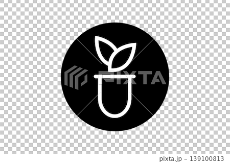 Laboratory Icon With Plant Growing From Test Tube Representing Eco Science And Sustainable Biotech Laboratory Icon With Plant Growing From Test Tube Representing Eco Science And Sustainable Biotech 139100813