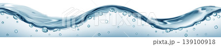 Translucent long water wave with air bubbles Translucent long water wave with air bubbles 139100918