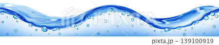 Translucent long water wave with air bubbles Translucent long water wave with air bubbles 139100919