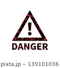 かすれスタンプ｜DANGER（マーク）（黒・赤） 139101036
