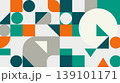 Abstract geometric shapes in a retro color palette with abstract, geometric 139101171