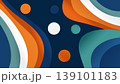 Abstract wavy shapes in a dark blue orange teal palette with abstract, creative 139101183
