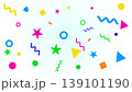 Scattered colorful confetti and geometric shapes on a white background 139101190