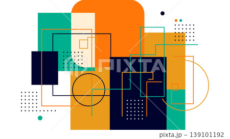 Geometric shapes and lines in abstract composition with background design 139101192