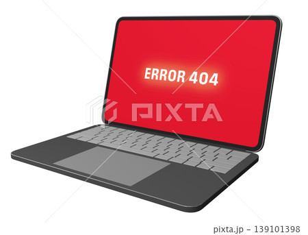 エラー404が表示されたノートパソコン エラー404が表示されたノートパソコン 139101398