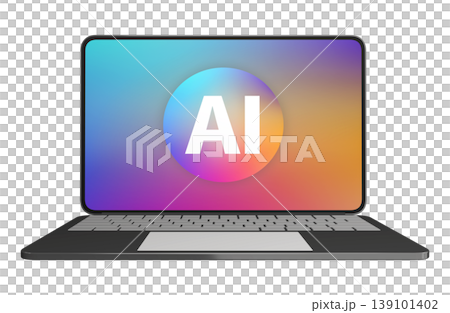 A laptop displaying the AI logo A laptop displaying the AI logo 139101402