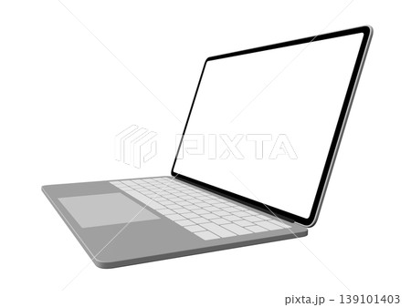 グレーのノートパソコンの側面 グレーのノートパソコンの側面 139101403