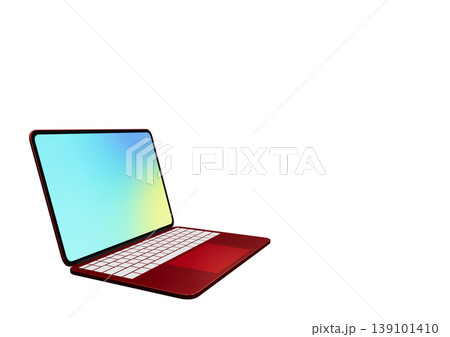 赤いノートパソコンのクローズアップ 赤いノートパソコンのクローズアップ 139101410