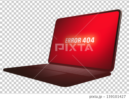ノートパソコンの画面にエラー404が表示されている 139101427