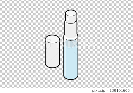 コンパクトなスプレーボトルとキャップのイラスト 139101606