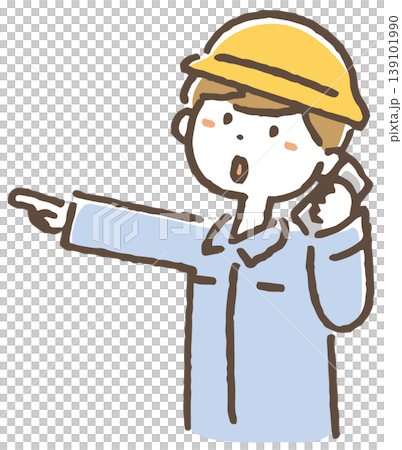 指示を出す現場監督のイラスト。 139101990