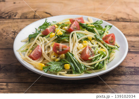 水菜とトマトの冷製パスタ 水菜とトマトの冷製パスタ 139102034