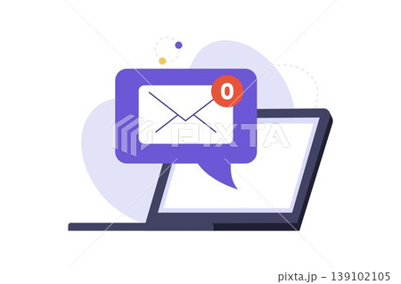 Illustration of Inbox Zero Concept with Empty Laptop Screen Illustration of Inbox Zero Concept with Empty Laptop Screen 139102105