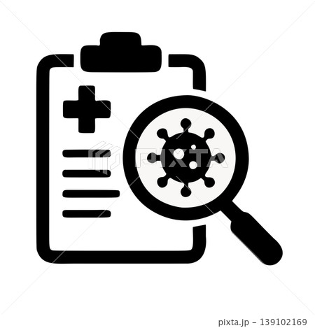 Flat Style Medical Clipboard Virus Examination Health Analysis Icon 139102169