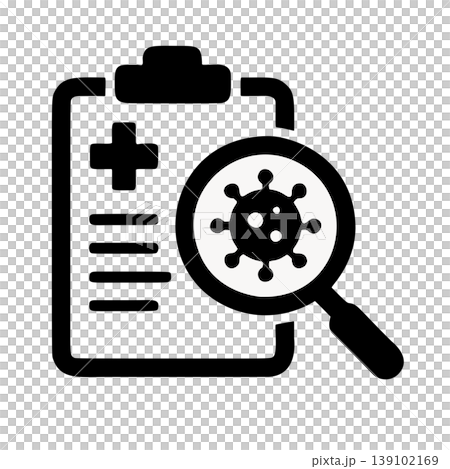 Flat Style Medical Clipboard Virus Examination Health Analysis Icon 139102169