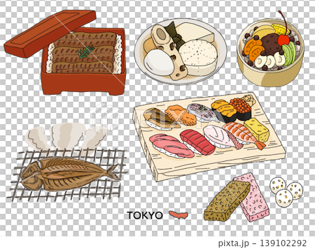 東京美食套餐 | 壽司、鰻魚飯、關東煮、紅豆沙甜點、腐魚 139102292
