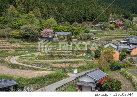 春の山村風景　奈良県高市郡明日香村 139102344