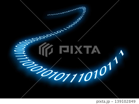 青く輝くバイナリコードの波形データフロー デジタル通信・AI・サイバー空間イメージ 青く輝くバイナリコードの波形データフロー デジタル通信・AI・サイバー空間イメージ 139102849