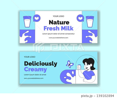Flat Cartoon Hand Drawn Banner Background Social Milk Day Template Illustration Flat Cartoon Hand Drawn Banner Background Social Milk Day Template Illustration 139102894