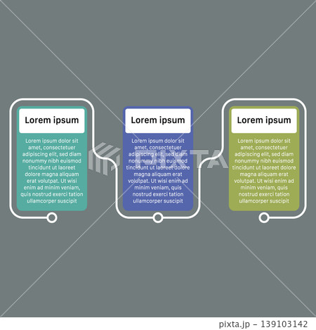 Connected infographic layout with linked steps and modern design 139103142
