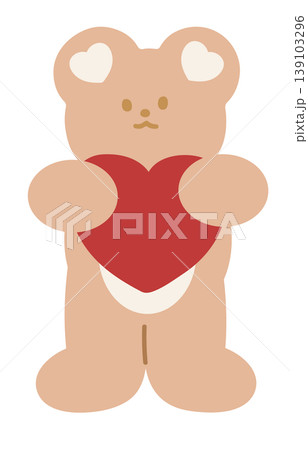 Illustration of cute teddy bear holding red heart for plush toy, kid doll, kids, childhood, youth, standee, Valentine's Day, animal, sticker, card, cartoon character, comic, mascot, zoo, patch, pin Illustration of cute teddy bear holding red heart for plush toy, kid doll, kids, childhood, youth, standee, Valentine's Day, animal, sticker, card, cartoon character, comic, mascot, zoo, patch, pin 139103296