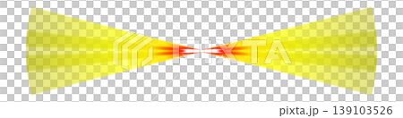 Yellow bow tie-shaped rays of light on a transparent background Yellow bow tie-shaped rays of light on a transparent background 139103526