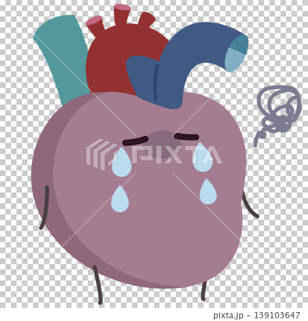 不健康な心臓（右向き） 139103647